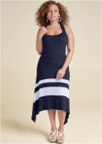 Venus Navy & White COLOR BLOCK MAXI DRESS Venus Navy & White COLOR BLOCK MAXI DRESS