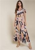 Venus Plus Size Abstract Print Maxi Dress Venus Plus Size Abstract Print Maxi Dress
