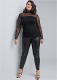 Venus Black 5-Pocket Faux-Leather Pants Venus Black 5-Pocket Faux-Leather Pants