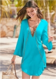 Venus Roman Cover-Up Beach Dress in Aqua Reef Venus Roman Cover-Up Beach Dress in Aqua Reef