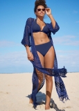 Venus Crochet Kimono Cover-Up in Ultramarine Blue Venus Crochet Kimono Cover-Up in Ultramarine Blue