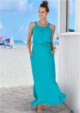 Venus Gathered Neckline Maxi in Aqua Reef Venus Gathered Neckline Maxi in Aqua Reef